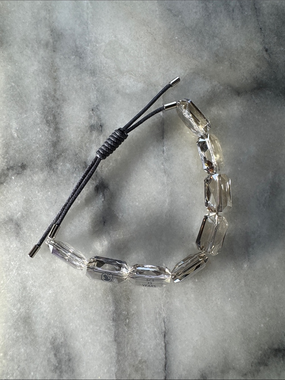 Swarovski Clear Crystal Bead Adjustable Bracelet